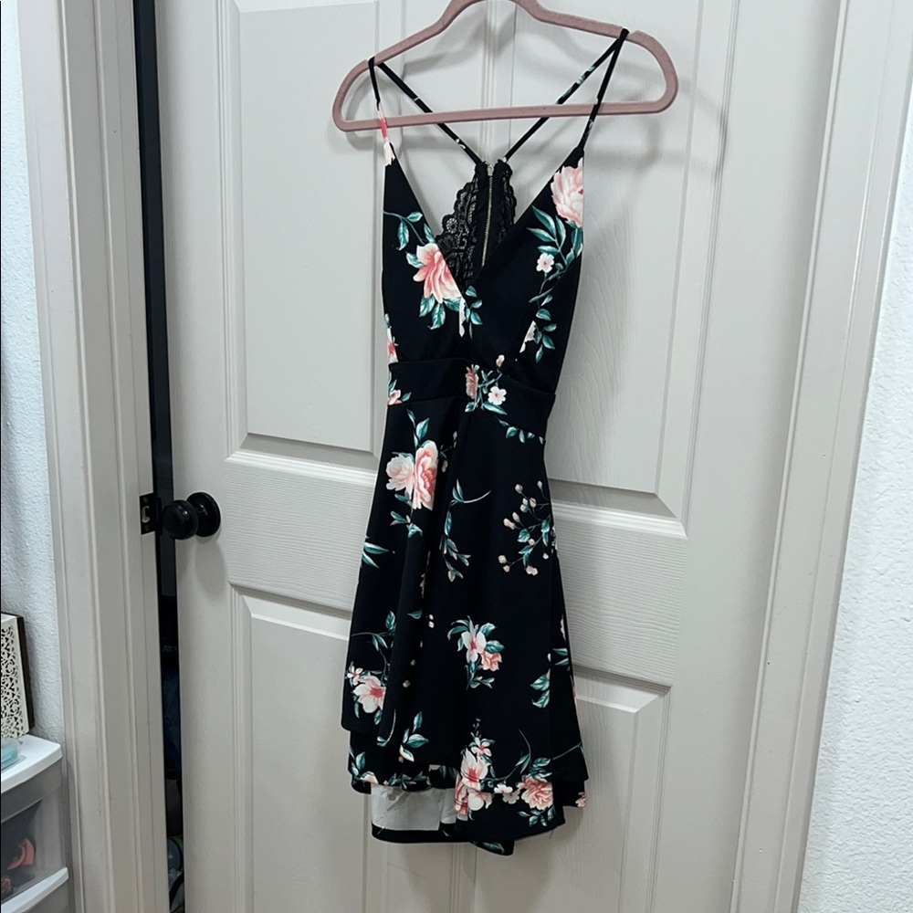 Iris Pink and Blue Mini Sundress Sleeveless